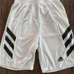 Adidas Men's White Shorts with Black Stripes - no tag on the inside.